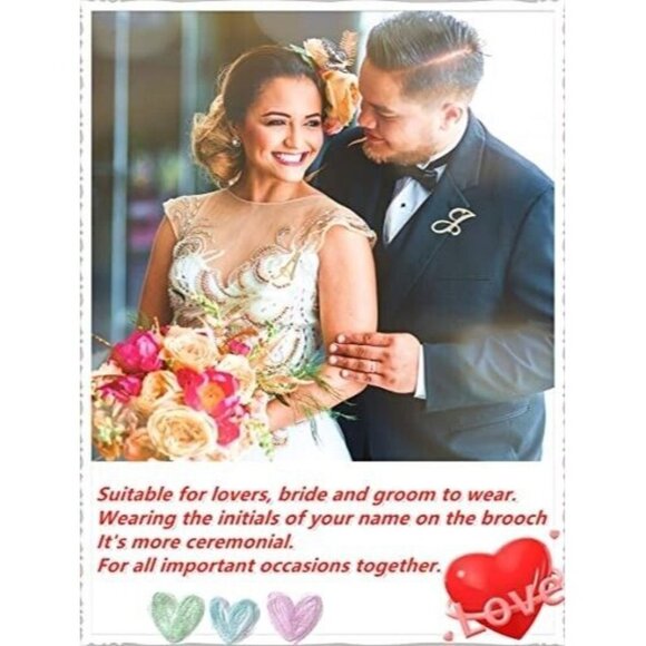 Initial Letter B Brooch Pin Fashion Silver and Gold with Crystals Set of… - Picture 4 of 6